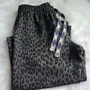Zadig & Voltaire Leopard Print Pants - Black and Green
